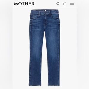 MOTHER sz 27 Mid Rise Dazzler Ankle Fray Jeans - Classic Blue